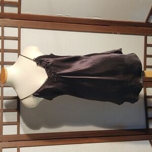 Vintage Intimate Moments Black Lace Beaded Slip Dress / Nightgown Sz M